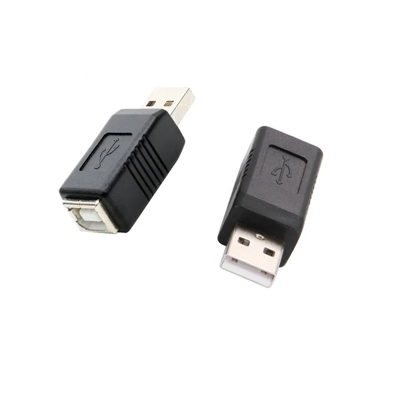 2 szt. Adapter elektronika USB 2.0 typ A żeńskie do typu B męskie złącze konwertera wtyk męski na żeński drukarka, skaner Adapter