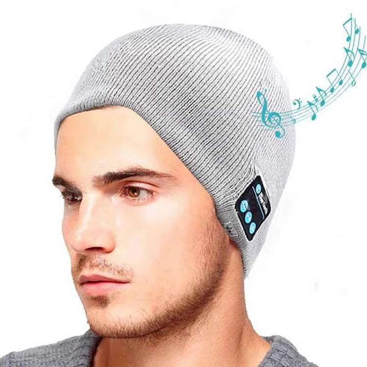 Winter Bluetooth-compatible USB Rechargeable Music Headset Warm Knitting Beanie Hat Cap