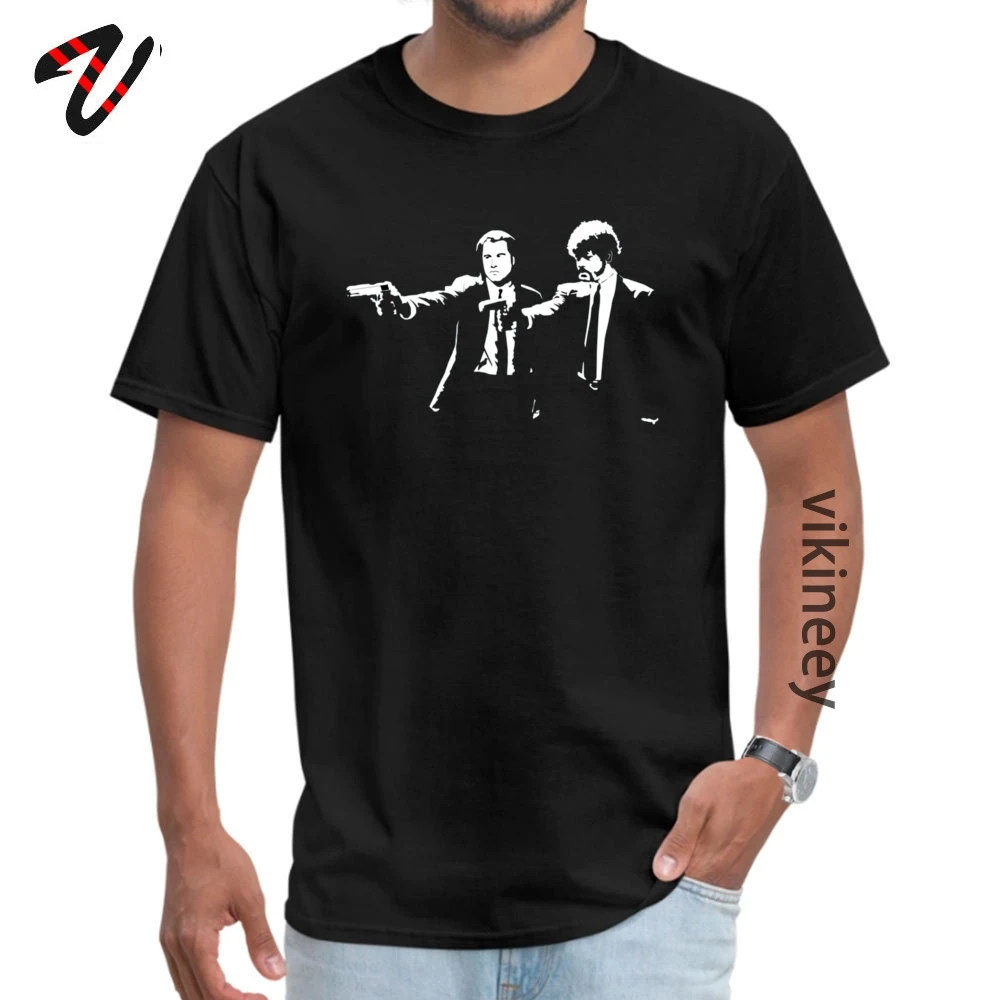 Cool Sleeve Tops Shirts Pulp Fiction T Shirts Summer Faddish Yakuza Cotton Fabric Tee Shirts Men Tshirts Pulp Fiction Gun