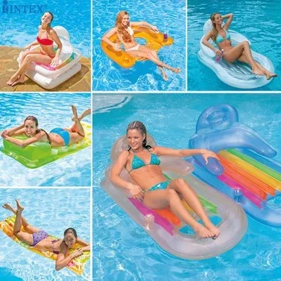 Adult Water Inflatable Recliner Floating Row Swimming Floating Bed Thickened Swimming Ring Pool Floats for Adults  Pool Floaties