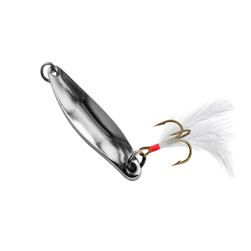 10 Stück Metall-Angelköder Löffelköder mit Feder-Dreifachhaken Harter Köder für Meer und See Wobbler 7g/10g/13g/18g/21g – Detail 5