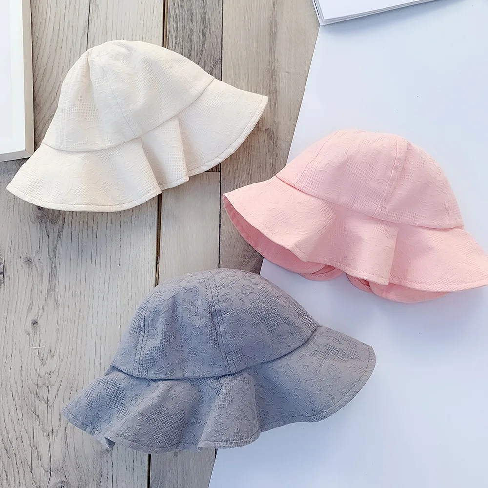 Outdoor Baby Bucket Hat Infant Girls Fisherman Sun Hats Cotton Children Cap Kids Princess Beach Cap Bow Girl Caps