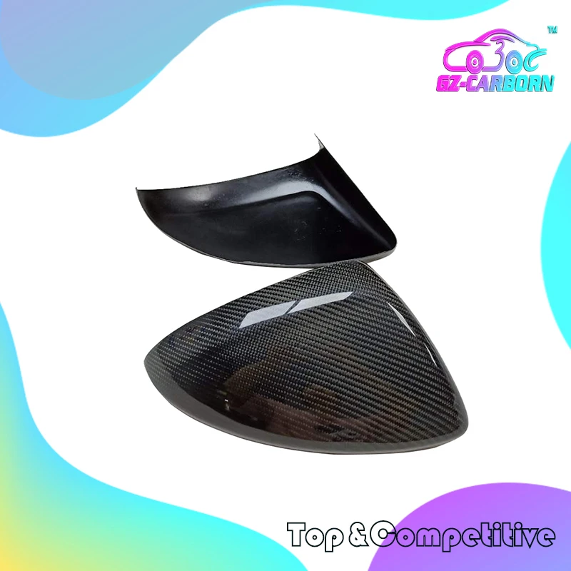 2017-ON For Buick Regal Body Side View Mirror Caps Restyling Add On/ Replacement Type Gloss Black Carbon Fiber Mirror Cover Trim