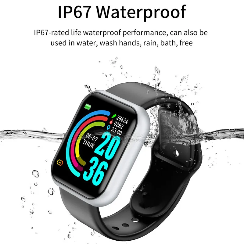 Reloj Digital para hombre y mujer, pulsera inteligente con control del ritmo cardíaco y de la presión sanguínea, resistente al agua IP67, para Android e IOS