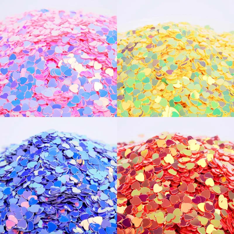 4mm golden peach heart manicure sequin crystal mud DIY handmade material glitter eye makeup patch glitter JJ385