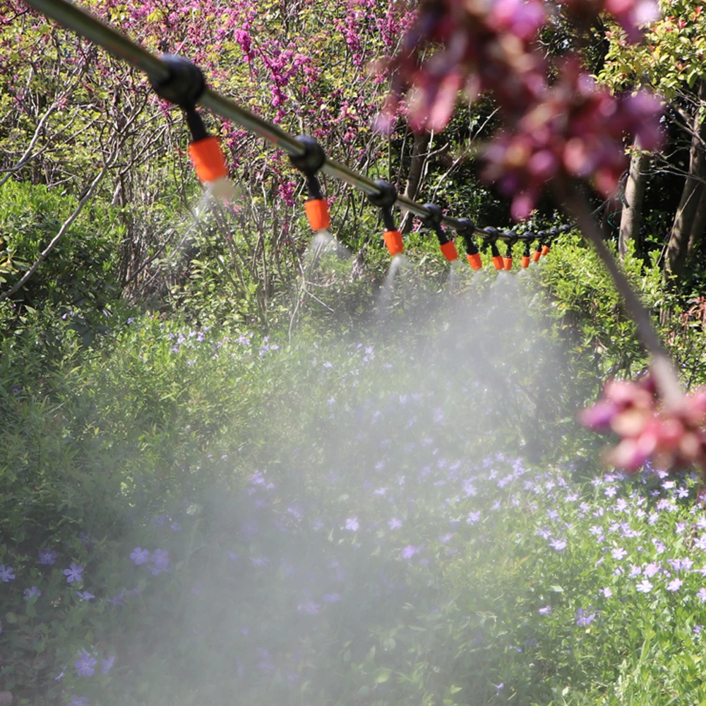 Garden Irrigation Kit Fog Nozzles Automatic Spray Sprinkler System 4/7mm Misting Watering Hose With Adjustable Dripper Connector
