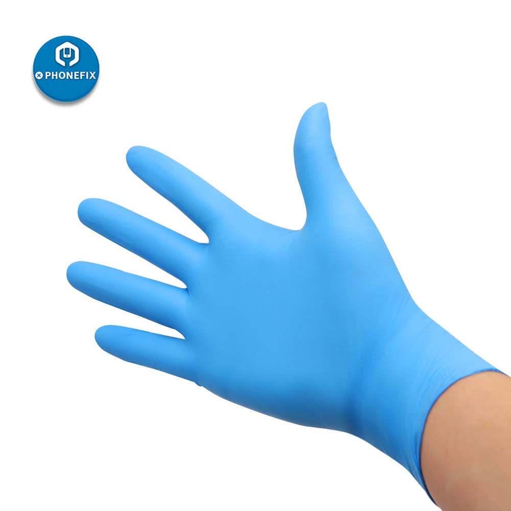 10pcs Blue ESD Safe Gloves Non-toxic Disposable Latex Rubber Gloves for Mobile Phone Repair Tool Universal Left and Right Hand