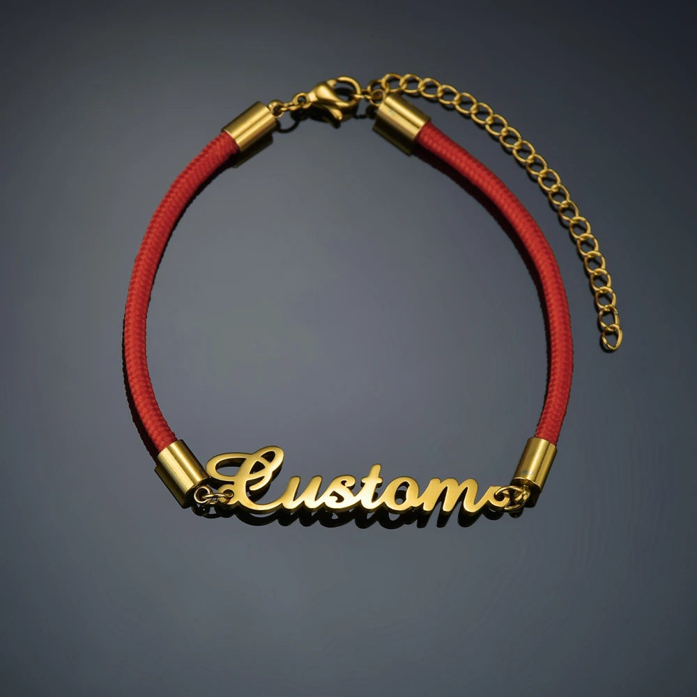 

Браслеты Raexrage Personalis из нержавеющей стали с именем ребенка, для женщин, для детей, с надписью, с именной табличкой, ювелирные изделия, новорожденный, амулет на удачу