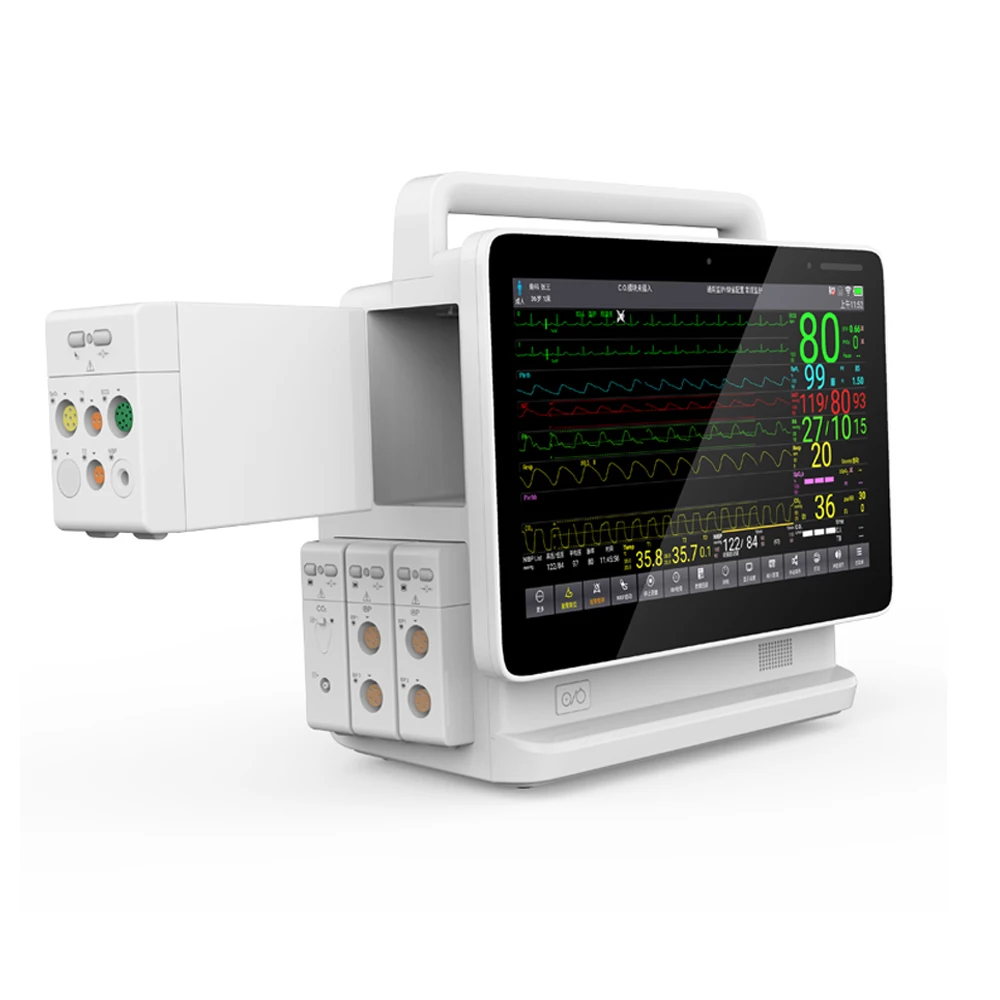 

Сенсорный экран TS13 ICU/CCU, диагональ экрана 13,3 дюйма, модульный монитор пациента 6 параметров, ЭКГ, NIBP, температура SPO2, IBP, ETCO2, Capnograph, монитор жизненно важных признаков