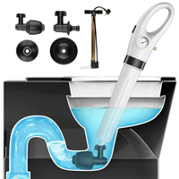 High Pressure Toilet Plunger Drain Blaster Sewage Pipe Dispenser Air Drain Cleaner Toilet Drill Gun Manual Pneumatic Dredge Tool