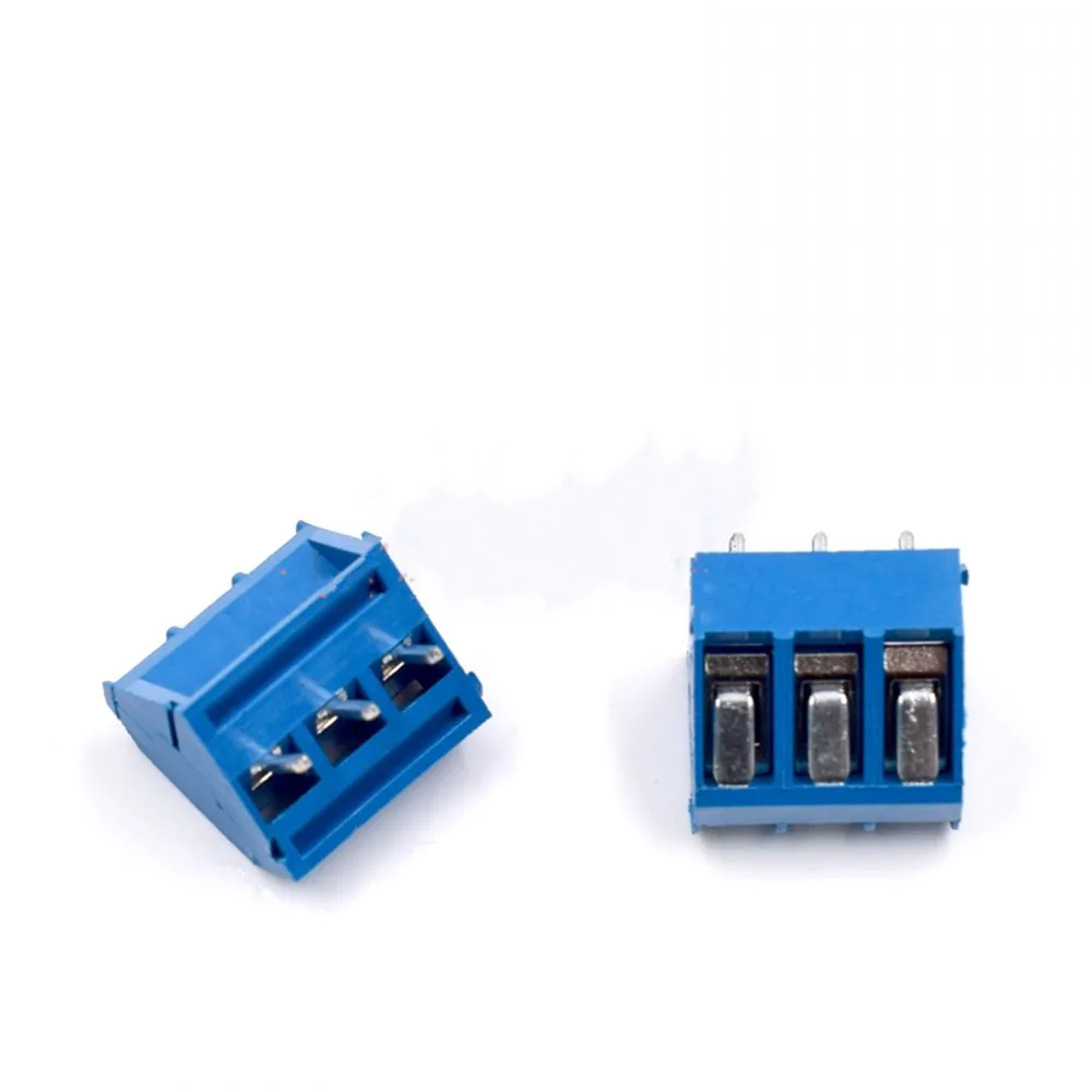 Imagem -02 - Conector de Parafuso Inclinado 1000 mm Emenda Azul Pcb de 45 Graus Dg330 5.0 mm Pinos Pinos Costurado