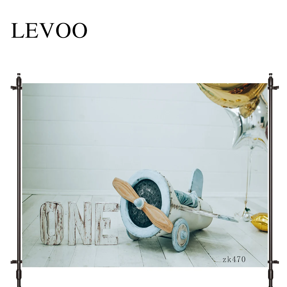 LEVOO photographic background First birthday aircraft balloon scene background nature photocall photo studio shoot prop