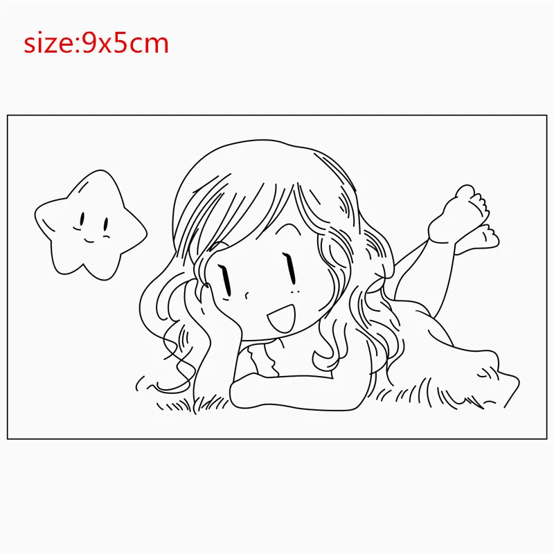 CustomClearRubber Silicone Clear Stamps for Scrapbooking, Tampons, Transparents Seal, Background Stamp, Card Making, DIY Girl