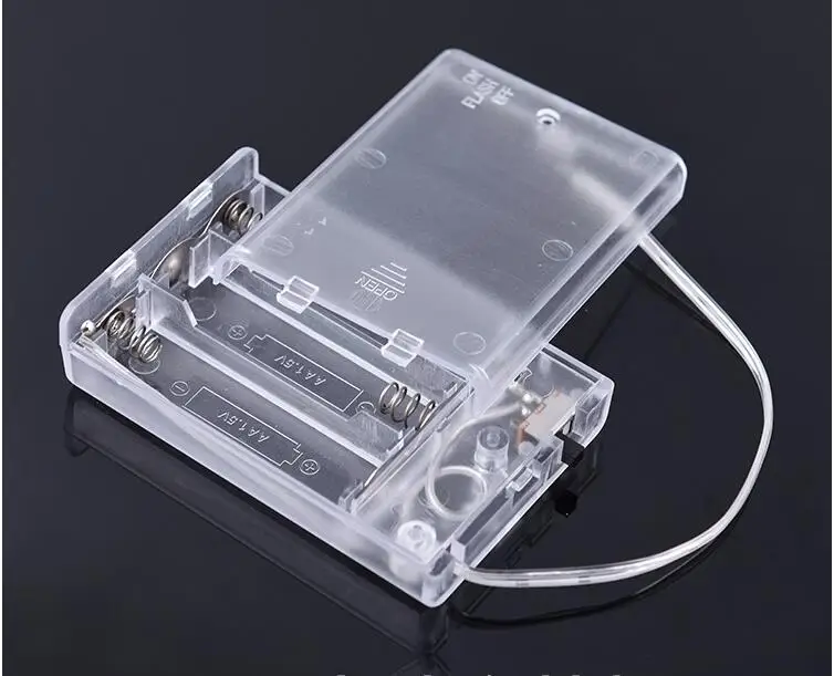 

500pcs/lot MasterFire 3 AA 4.5V Battery Holder Storage Box Case 3 Slots 3A Batteries Holder Box Case With Switch Lead