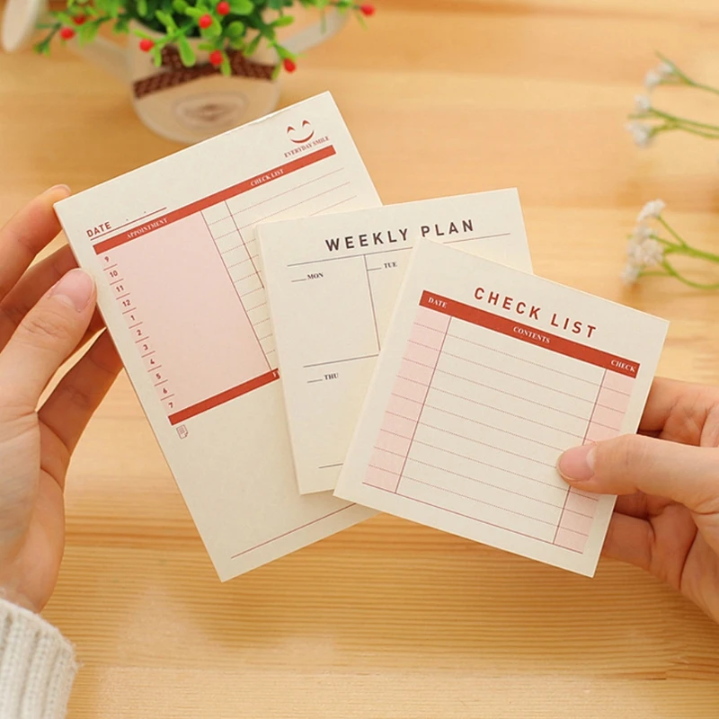 Планировщик блокнот для записей, контрольный лист, планировщик заметок на неделю и месяц, 60 листов