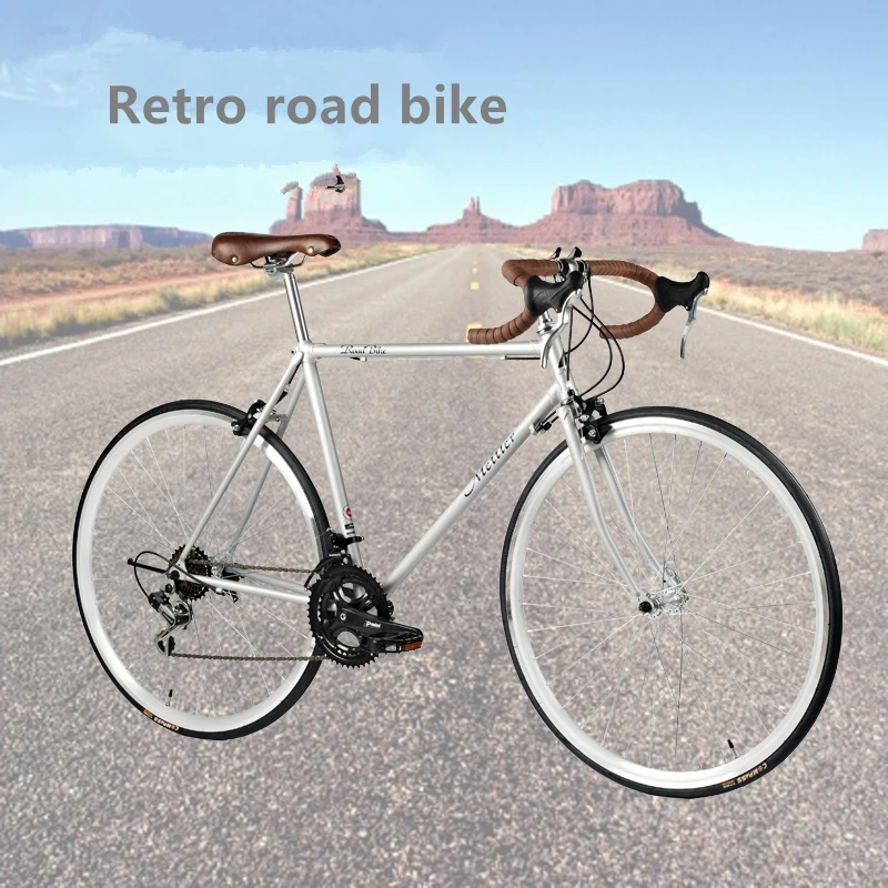 

700C Retro Road Bike Bicycle City Racing Cycles 52cm Vintage Street Road Bikes Men's City Racing Road Bike for Adults