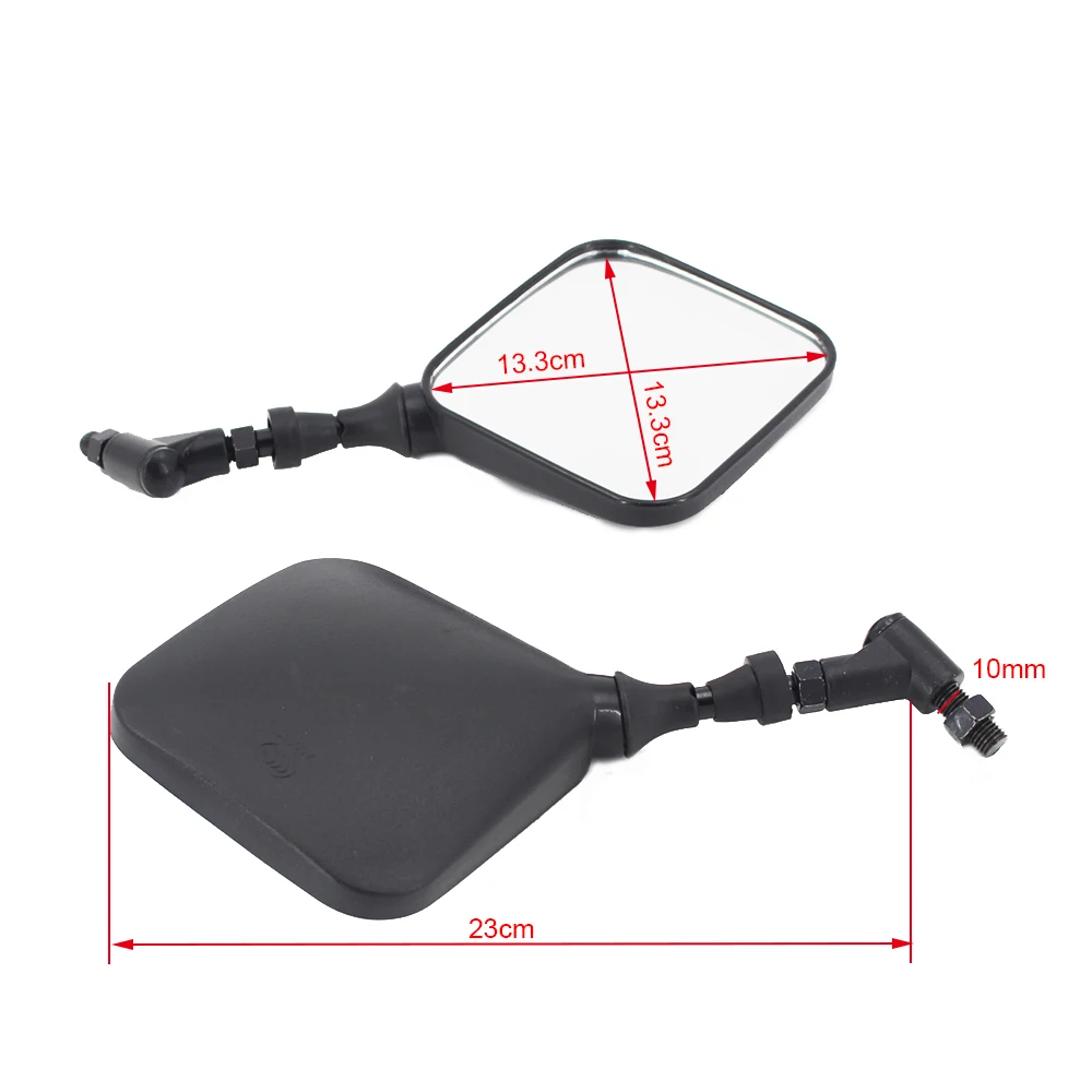 Motorcycle Scooter Motocross Mirrors M10 Square Rearview Side Mirrors Universal for Honda Yamaha Suzuki DRZ400 DR250 DR200