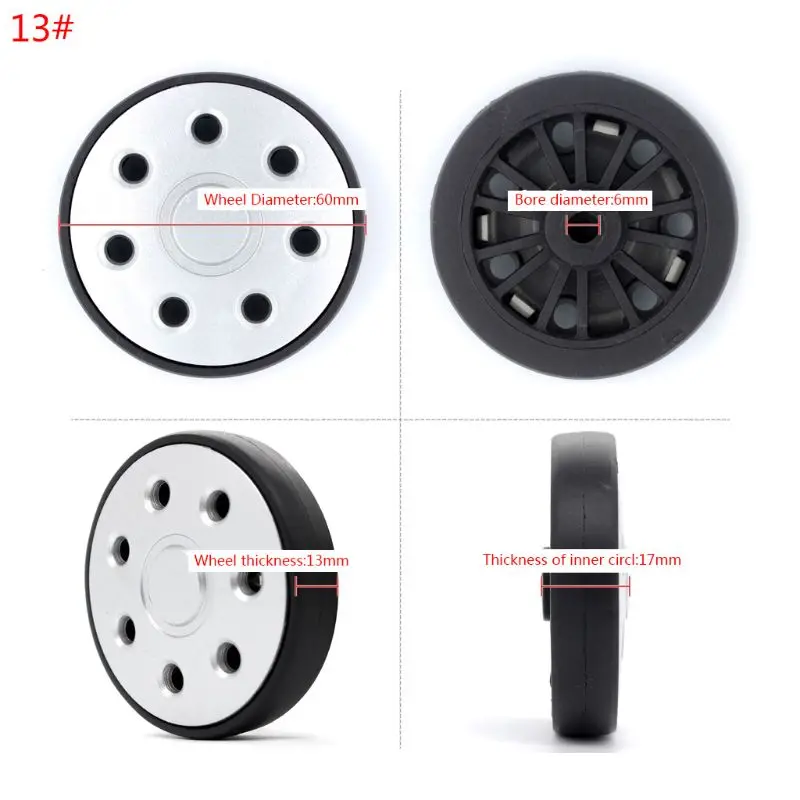 1Pcs Koffer Wielen Bagage Koffer Vervanging Wheel Assen Diameter 41-80 Mm Deluxe Reparatie Deluxe Reparatie Tool Casters