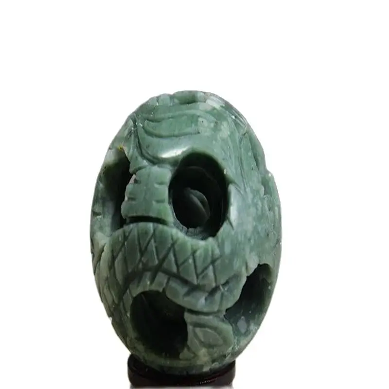 56MM SPLENDIFEROUS CHINESE JADE HAND-CARVED 3 LAYERS PUZZLE BALL