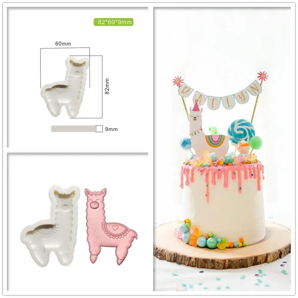 3D Alpaca Cake Silicone Mold Animal Fudge Fondant Chocolate Mould DIY Resin Clay Plaster Model Kitchen Accessories Tool Bakeware