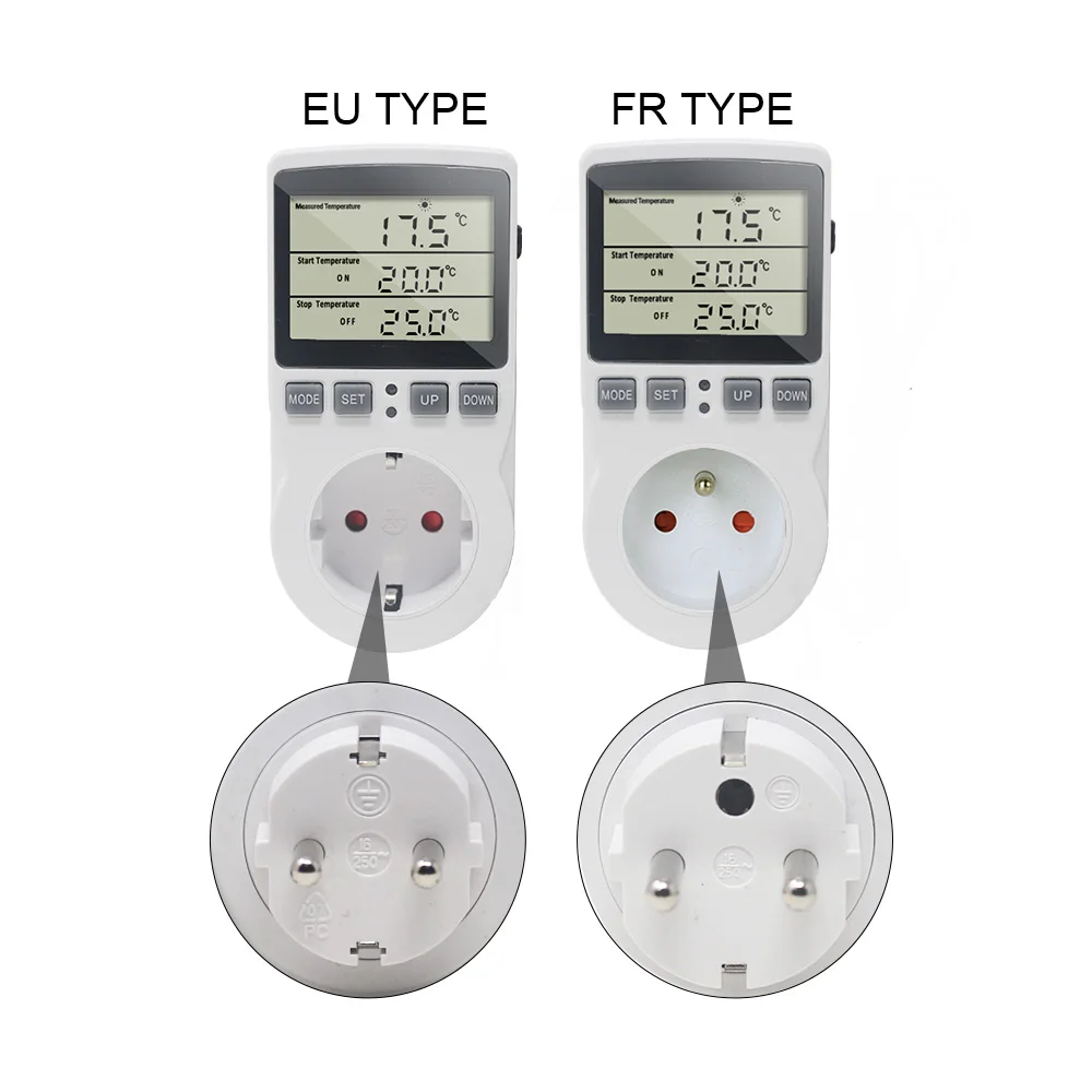 KT3100 Digital Thermostat Socket Incubator Temperature Controller Outlet With Timer Switch 16A 220V for Heating Pad Heat Mat