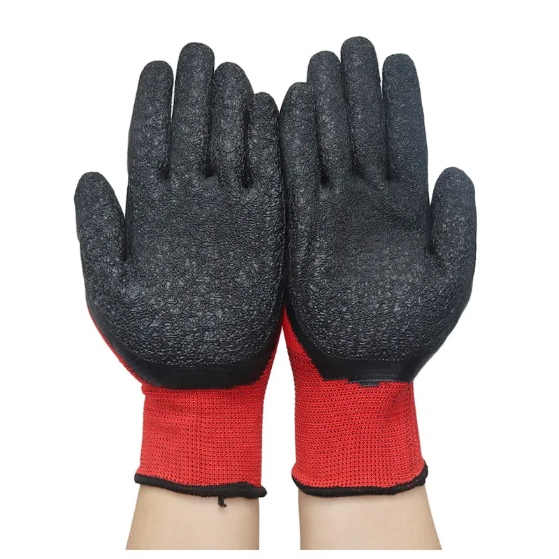 1 Pair Of Dipped Rubber Gloves Car Auto Mechanic Repair Gloves Waterproof And Oil Resistant Wear Wrinkles Universal Gloves