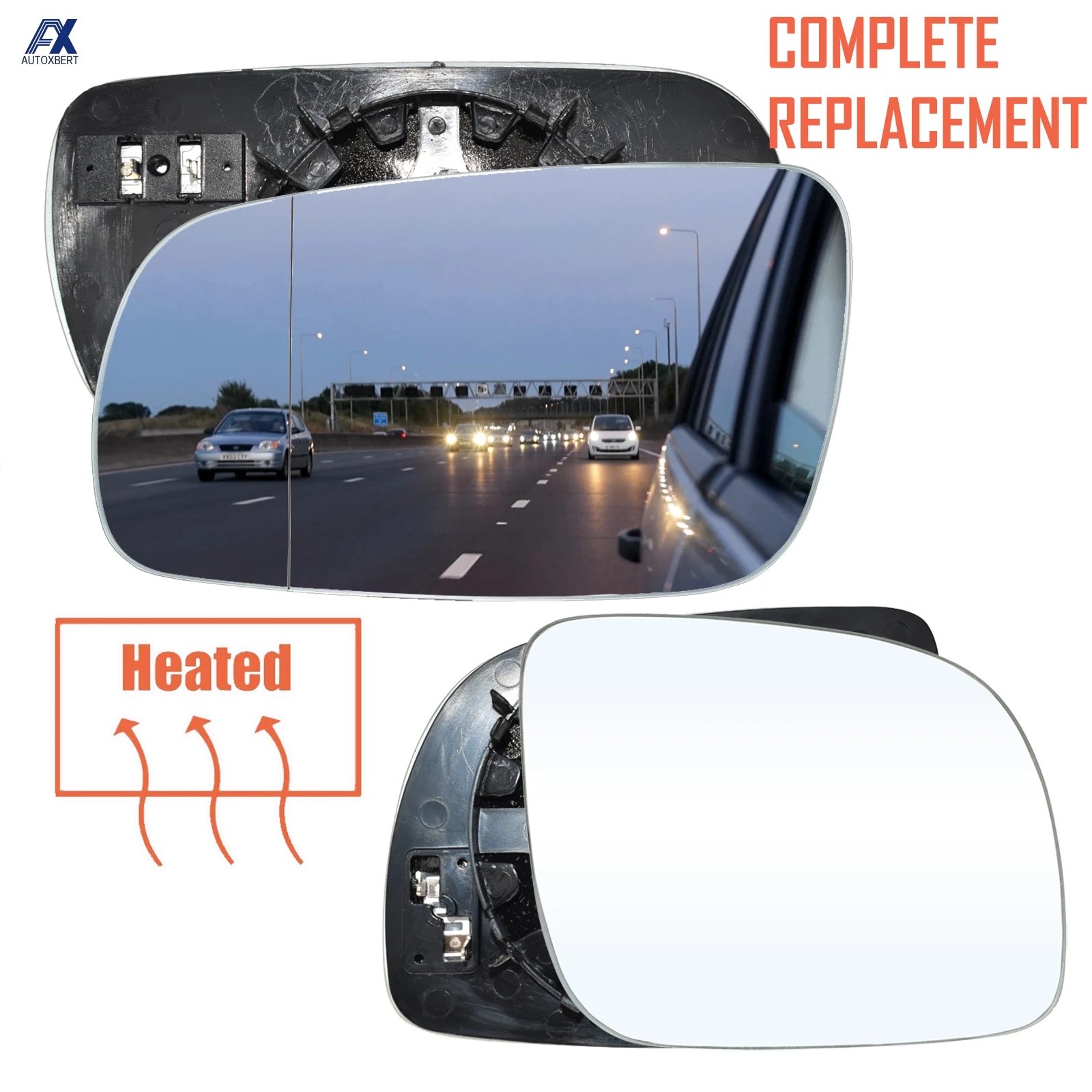 For VW GOLF MK4 1996-2004 BORA JETTA Left & Right Side Wing Mirror White Glass Rear View Rearview Exterior Outside Mirror Convex