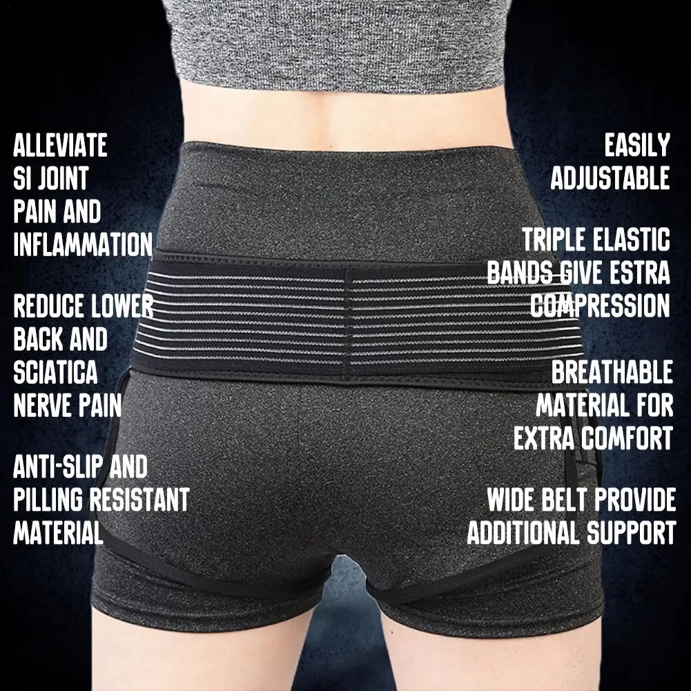 Sacroiliac SI Joint Hip Belt - Breathable Anti-Slip Pelvic and Lower Back Support Brace for Men and Women