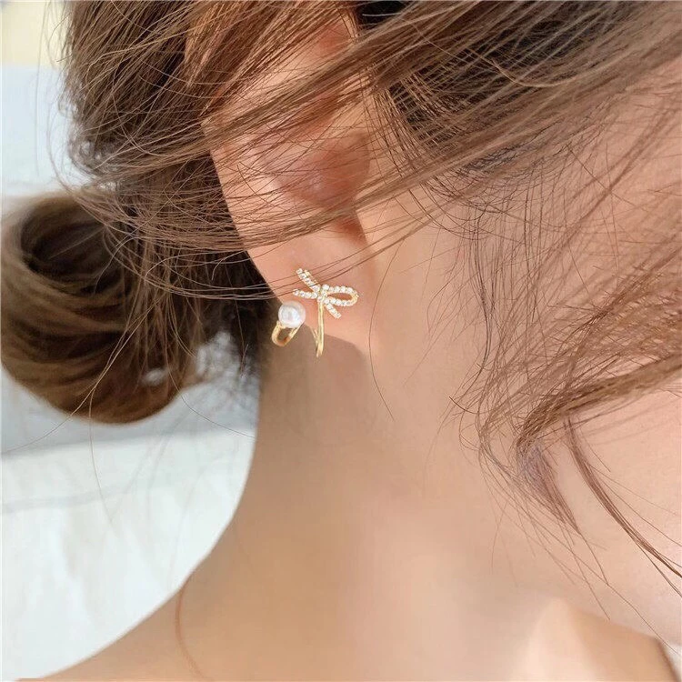 

Bow Knot 925 Sterling Silver Earrings Mountings Findings Base Mountings Jewelry Parts Accessories for Pearls Beads Jade Crystal