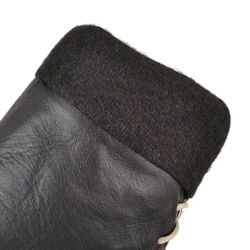 Fashion Women Knee High Boots Platform Square High Heel Women Boots Cross Tied Autumn Winter Ladies Shoes Black White Beige