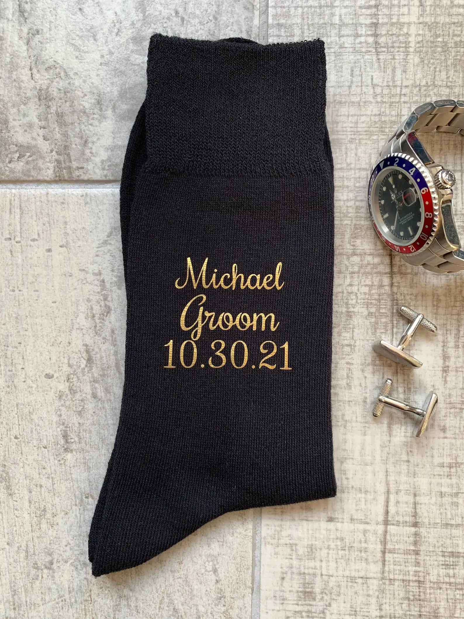 Personalised Wedding Date Socks Groomsman Best Man Father of the Bride Groom Page Boy Wedding Gift Personalized Party Socks