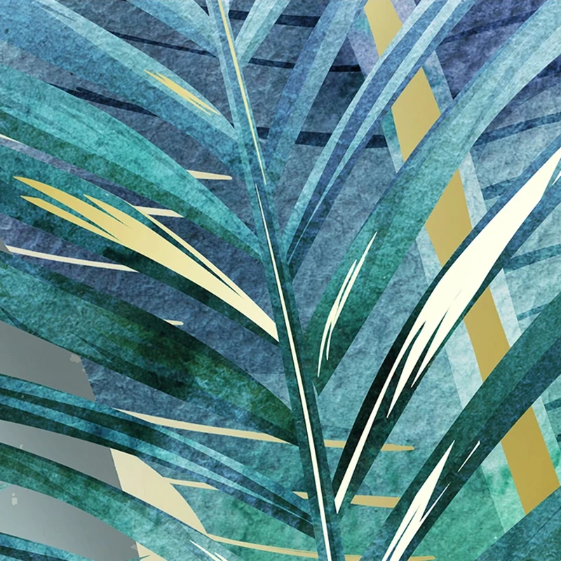 Tropical Modern 3D Leaves Custom Mural Plant Nordic Living Room Sofa TV Background Waterproof Wallpaper Wall Covering Home Decor