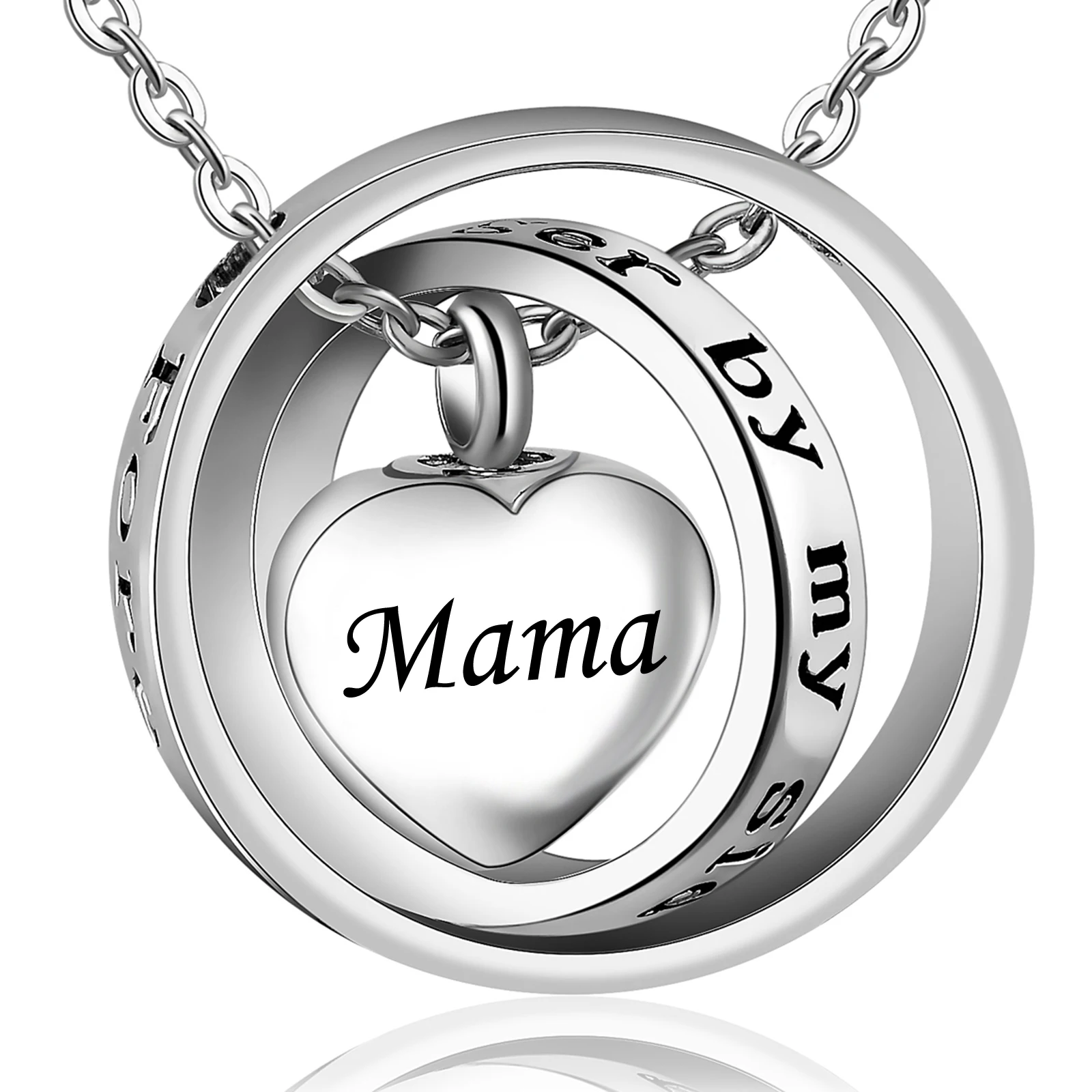 No Longer By My Side,Forever In My Heart Cremation Jewelry Stainless Steel Heart Urn Necklace Ashes For Human/Pet