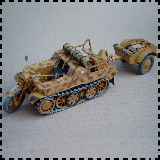 

В масштабе 1:25 немецкий WW2 Sd.Kfz.2 Kettenkrad мотоцикл автомобиль DIY Бумажная модель набор игрушечные Пазлы ручной работы