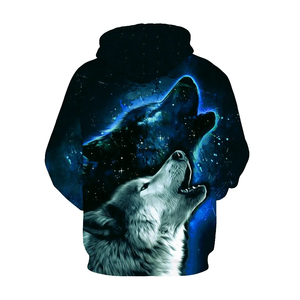 Nieuwigheid Dier Patroon Howl Wolf 3D Afdrukken Hoodie Mannen Hoodies Vrouwelijke Jas Winter Sweatshirts 2021 Hot Koop Streetwear