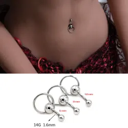 1PC 6/8/10mm Women Men Belly Button Rings 316L Surgical Steel Navel Rings Crystal CZ Belly Piercing Nombril Ombligo Body Jewelry
