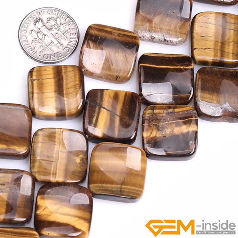 Natural Stone 16mm Square Wave Bead For Jewelry Making Strand 15\