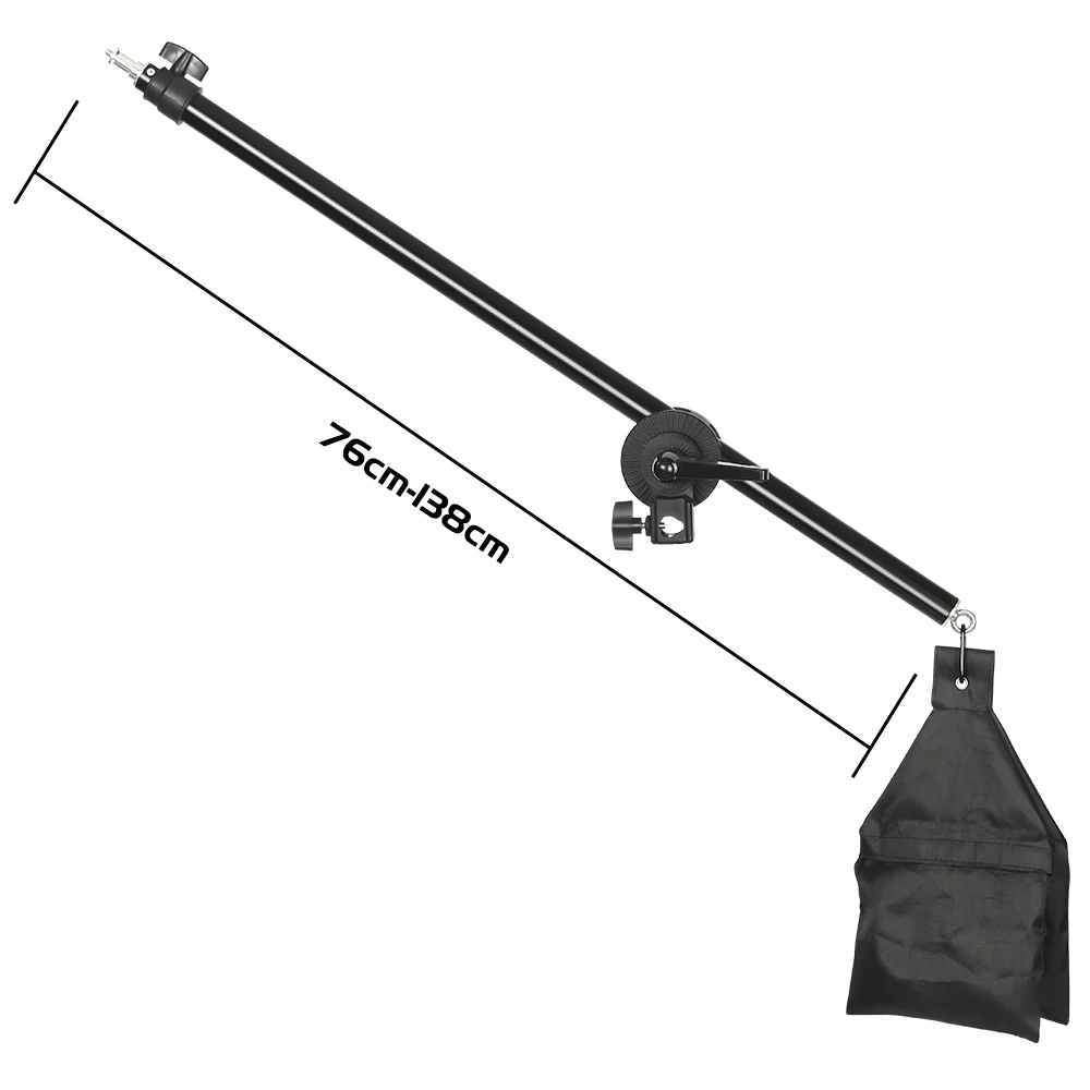 Phone Tripod C Stand for Photo Studio 2M with 1.4M Crossbar Boom Arm Sandbag Supporting Photography Phone Flash Video Record