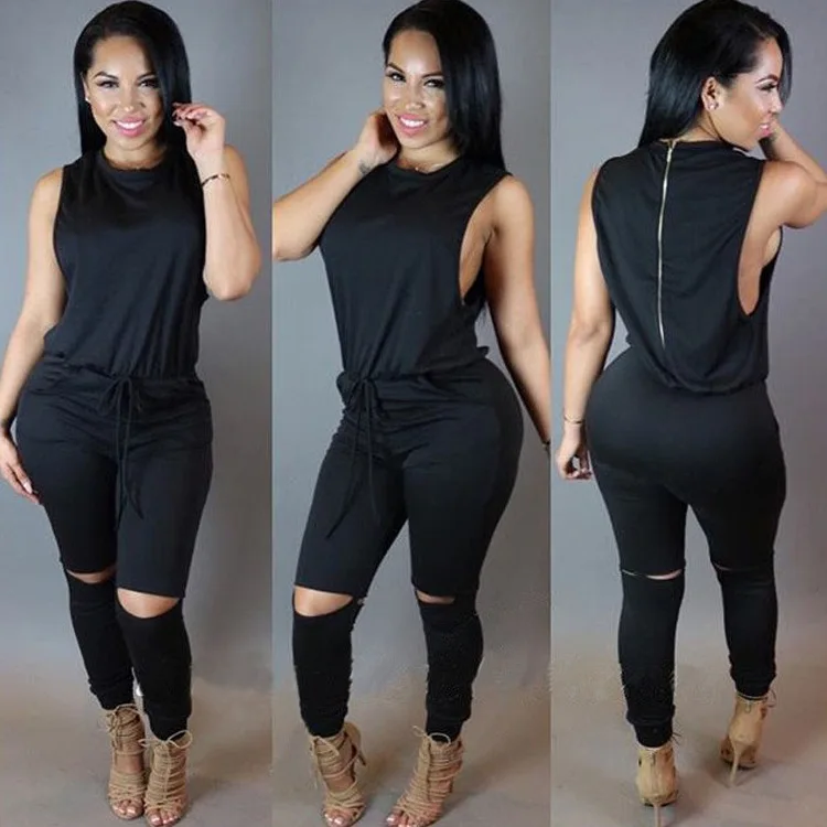 Hollow sexy jumpsuit Women's jumpsuit combinaison femme