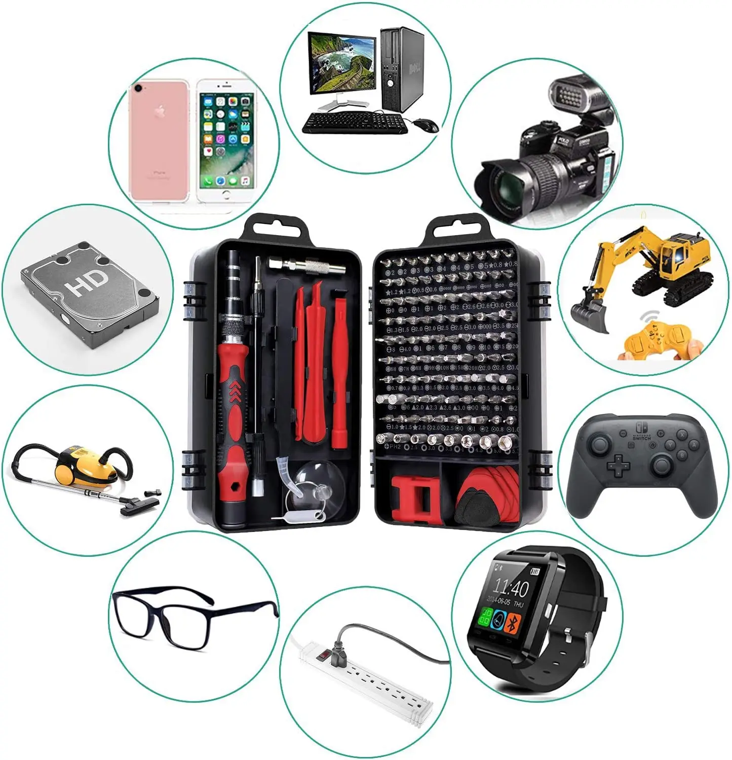 Yellow135 in1 Screwdriver Set of Screw Driver Bit Set Multi-function Precision Mobile Phone Repair Device Hand Tools Torx Hex