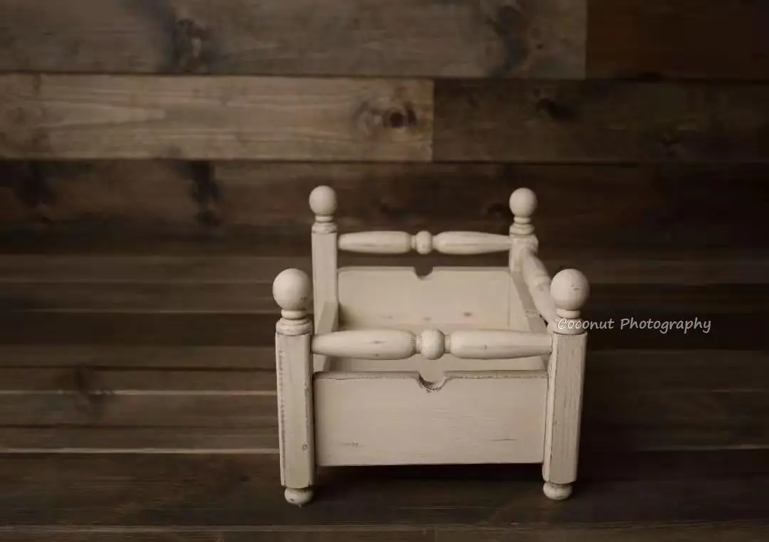 Accesorios de fotografía recién nacido, cama pequeña europeo-americano de viento, 100 días de batería, accesorios de grabación, viento antiguo