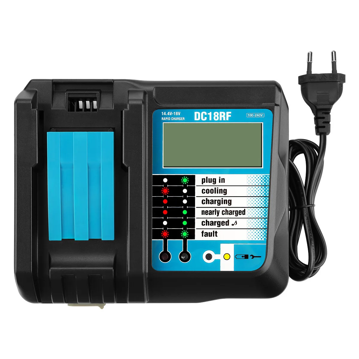 DC18RF Li-ion Battery Charger 3A Charging Current for Makita 14.4V 18V BL1830 Bl1430 DC18RC DC18RA Power tool with USB