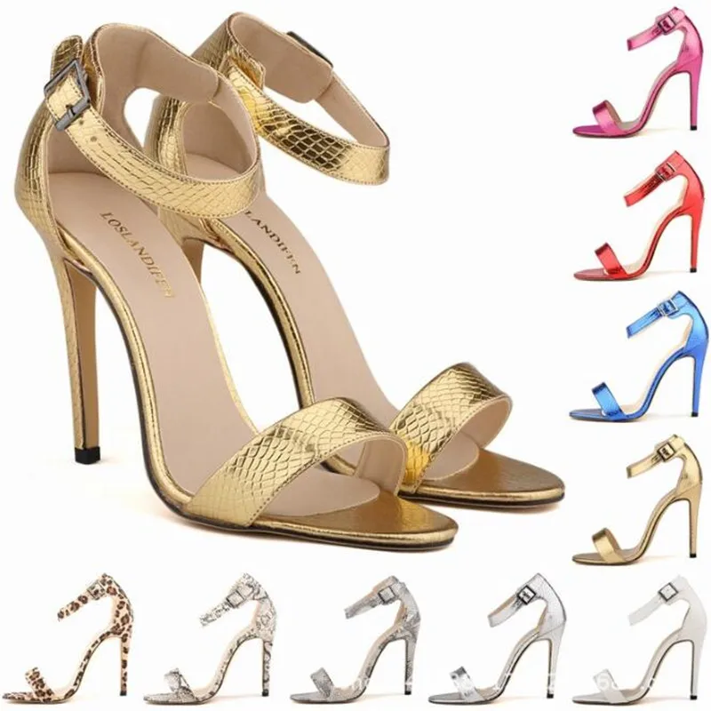 

Sexy Cross Buckle Strap Sexy Party Women Sandals 2023 New Round Toe PU 11CM Thin High heels sandal women shoes 2023 size 35-42