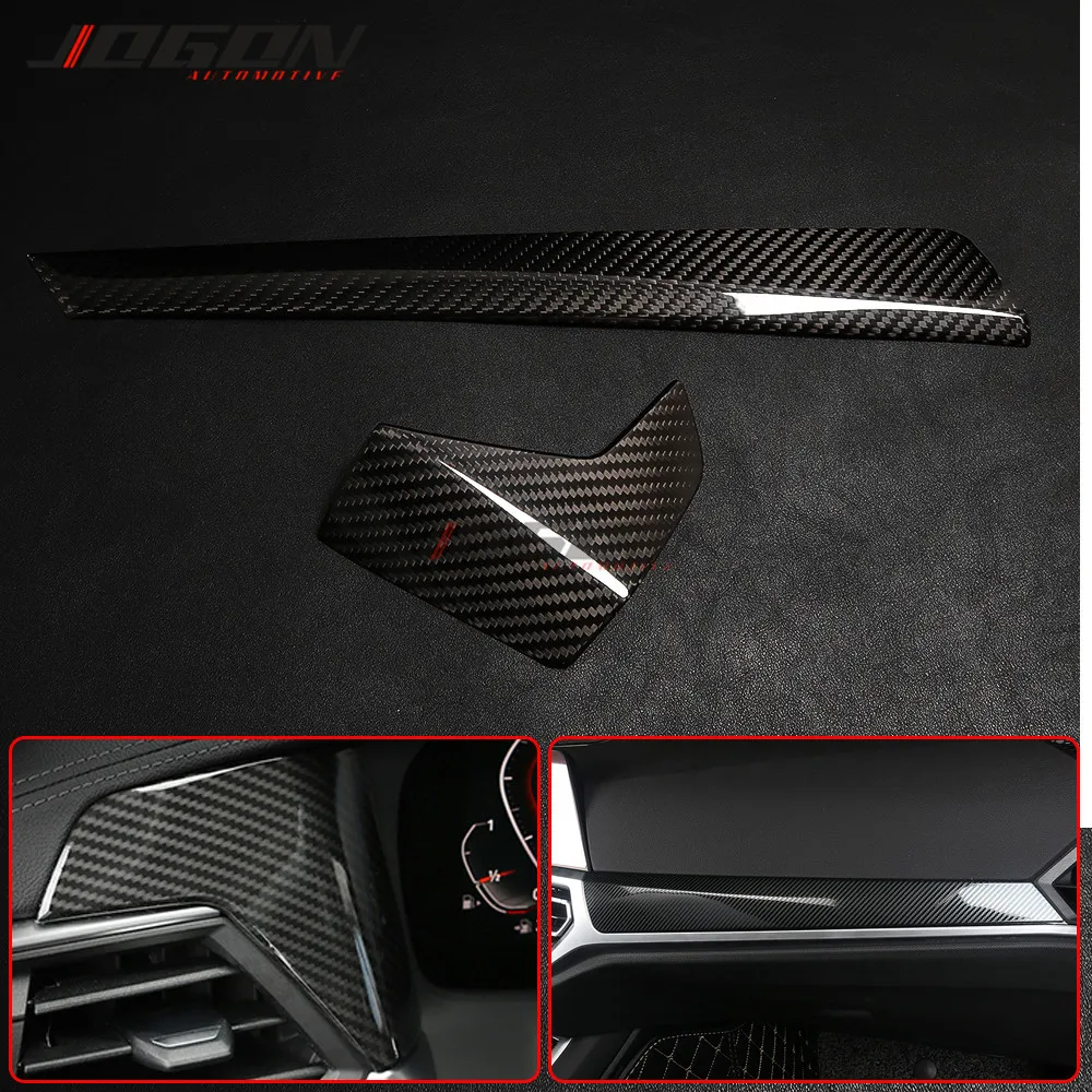 Real Carbon Fiber Car Center Console Dashboard Side AC Vent Cover Gear Panel Trim Sticker For BMW 3 4 Series G20 G21 G22 G23 G26