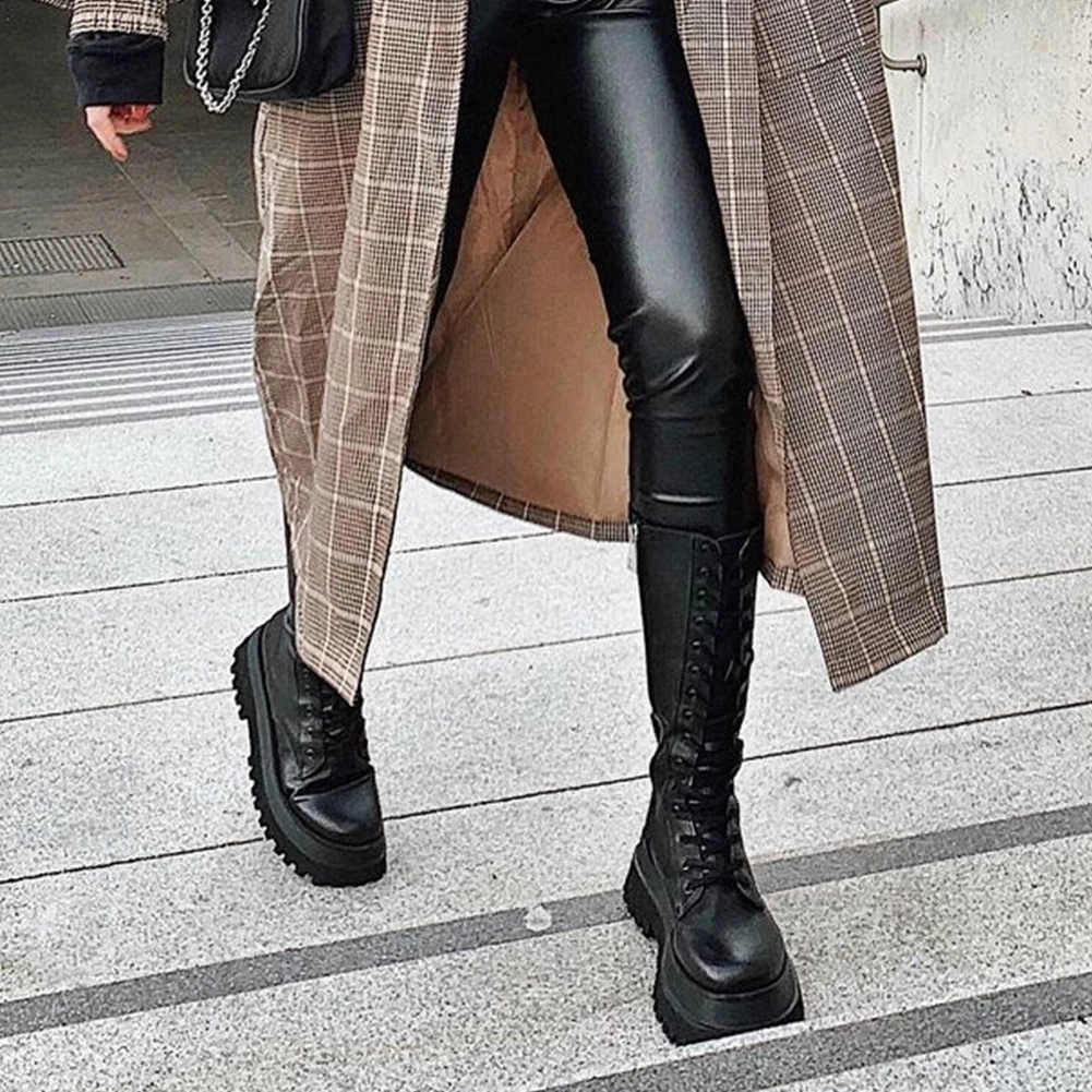 DoraTasia INS Hot Brand New 2021 Autumn Winter Female Mid Calf Boots Platform Motorcycle Boots Women Goth Fashion Chunky Shoes