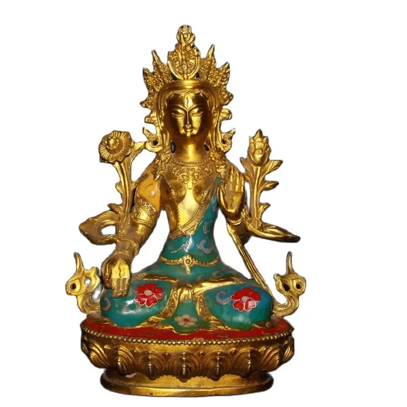 

Collection of pure copper gold-plated Cloisonne wire (White Tara Buddha) ornaments