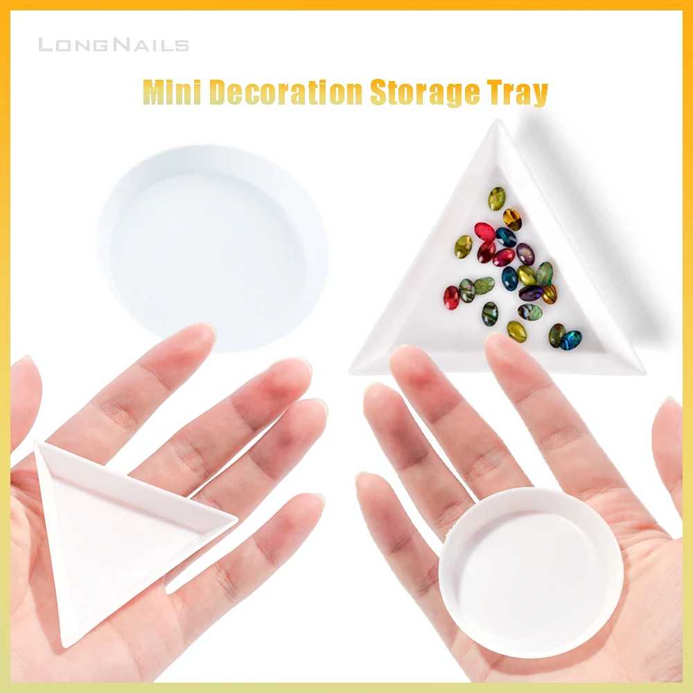 10 Pcs/combo Round Triangle Tray Dish Decoration Classify Storage 6*1.0cm ▲/ ◯ Container Tool Makeup Craft Nail Arts Tray TOOL-1