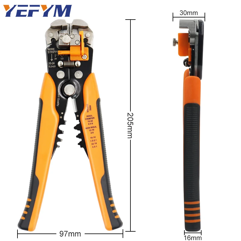 Wire stripper pliers 0.25-6mm²/10-24AWG YE-1 cable cutter practical automatic Multifunctional Repair crimping Tools