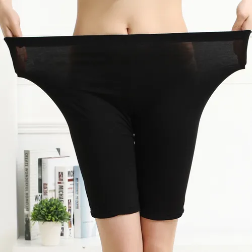 Pantalones de seguridad de talla grande 5XL para mujer, ropa interior sin costuras, pantalones cortos, bragas cortas alargadas de Modal