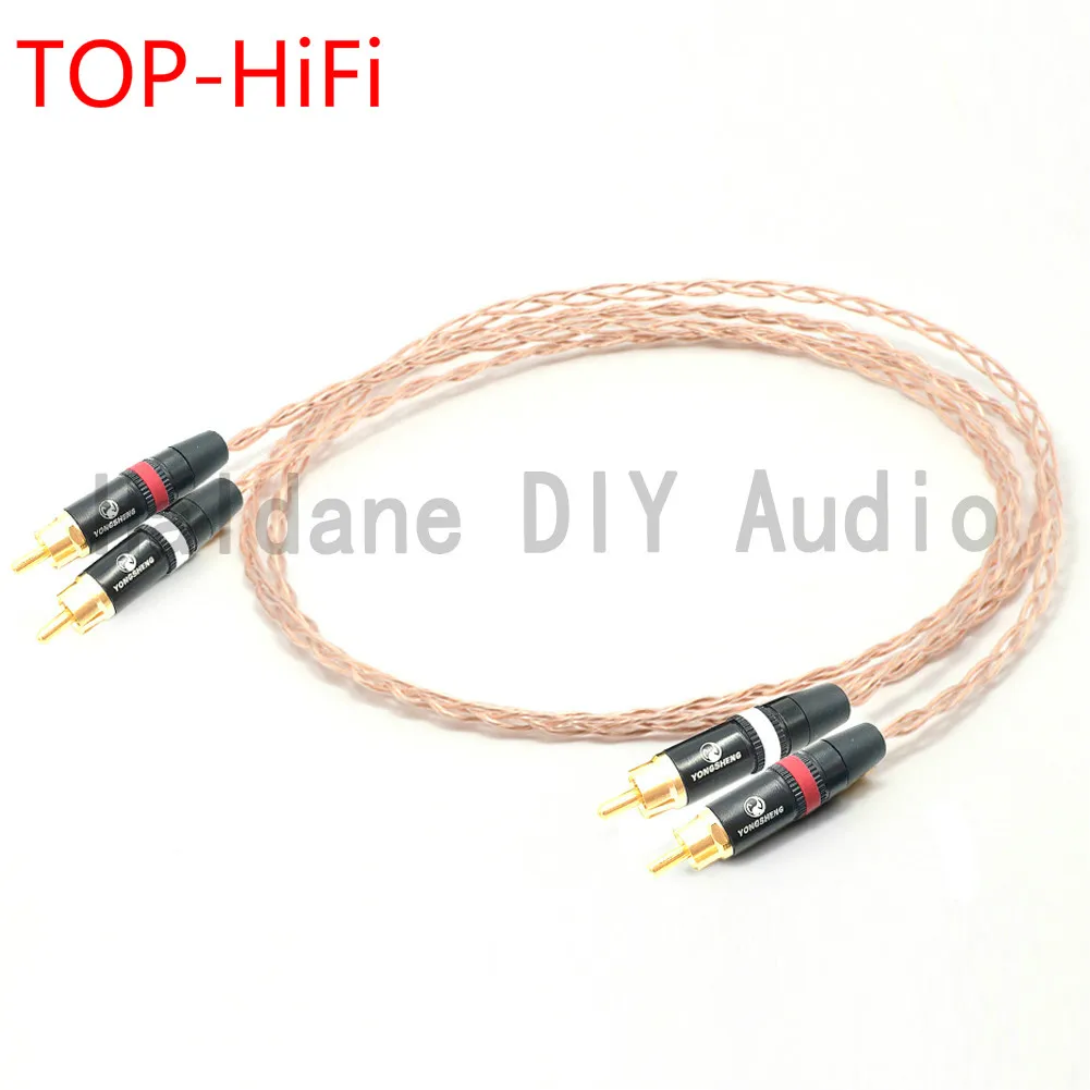 

TOP-HiFi Bold Version 8CU Single Crystal Copper Audio Cable RCA Interconnect Cable 2RCA to RCA Cable for Amplifier CD player